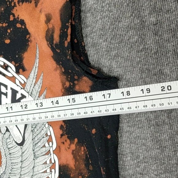 Daytona Beach Crop Top Womens S Black Brown Tie Dye Bike Week 2016 Jagged Edge - Picture 5 of 6